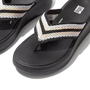 Amazon.com | FitFlop F-Mode Crochet Flatform Toe Post